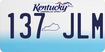 KY license plate 137JLM