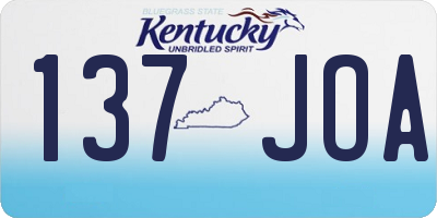 KY license plate 137JOA