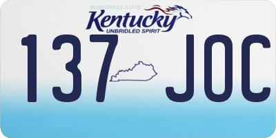 KY license plate 137JOC