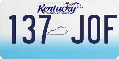 KY license plate 137JOF