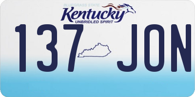 KY license plate 137JON