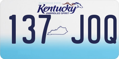 KY license plate 137JOQ