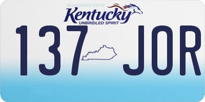 KY license plate 137JOR