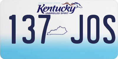 KY license plate 137JOS