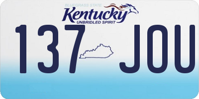 KY license plate 137JOU