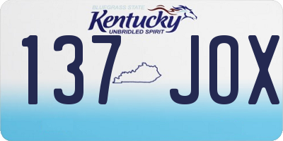 KY license plate 137JOX
