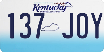 KY license plate 137JOY