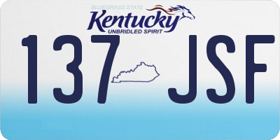 KY license plate 137JSF