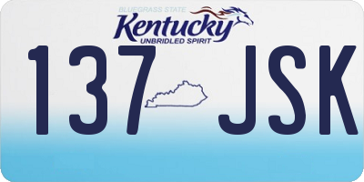 KY license plate 137JSK