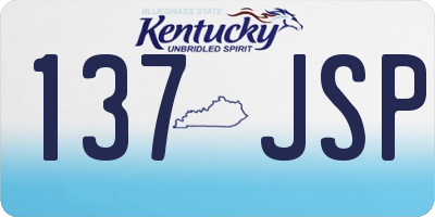 KY license plate 137JSP