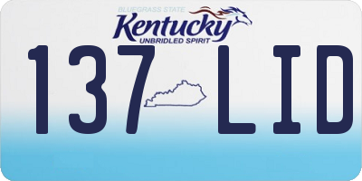 KY license plate 137LID