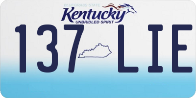 KY license plate 137LIE