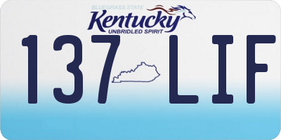 KY license plate 137LIF