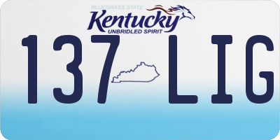 KY license plate 137LIG