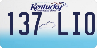KY license plate 137LIO