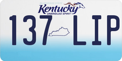 KY license plate 137LIP