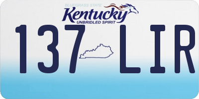 KY license plate 137LIR