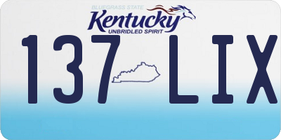 KY license plate 137LIX
