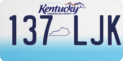 KY license plate 137LJK