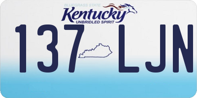 KY license plate 137LJN