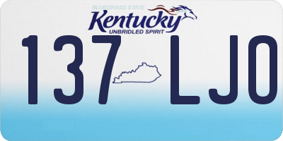 KY license plate 137LJO