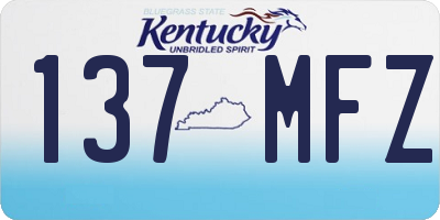 KY license plate 137MFZ
