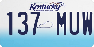 KY license plate 137MUW