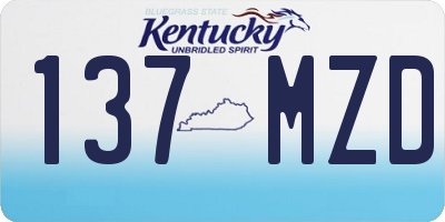 KY license plate 137MZD
