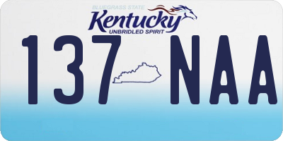KY license plate 137NAA