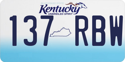 KY license plate 137RBW