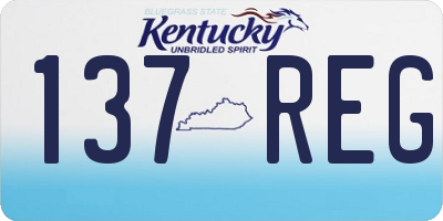 KY license plate 137REG