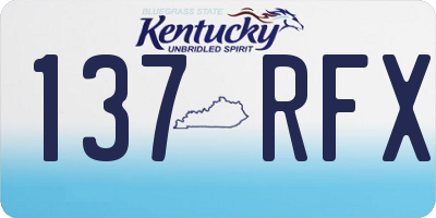 KY license plate 137RFX