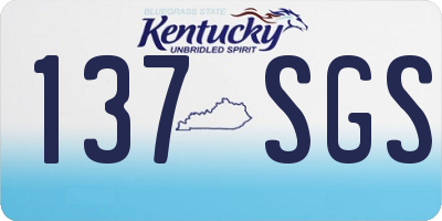 KY license plate 137SGS