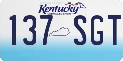 KY license plate 137SGT