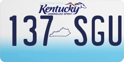 KY license plate 137SGU