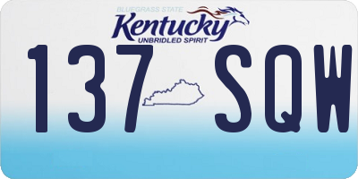 KY license plate 137SQW