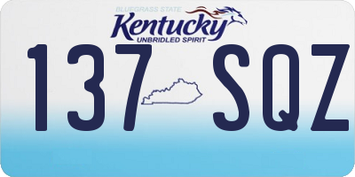 KY license plate 137SQZ
