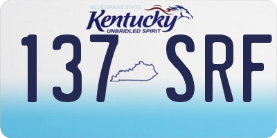 KY license plate 137SRF