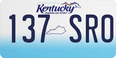 KY license plate 137SRO