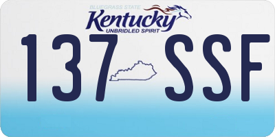 KY license plate 137SSF