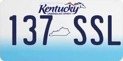 KY license plate 137SSL