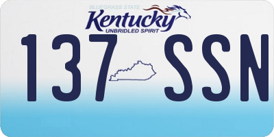 KY license plate 137SSN