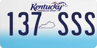 KY license plate 137SSS