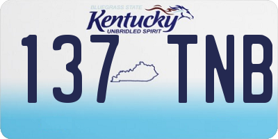 KY license plate 137TNB