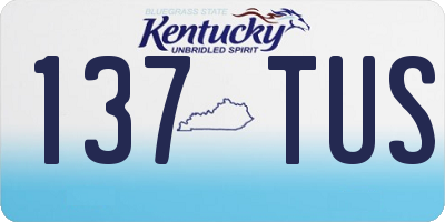 KY license plate 137TUS