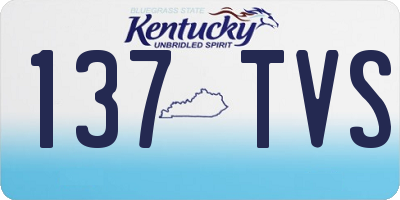KY license plate 137TVS