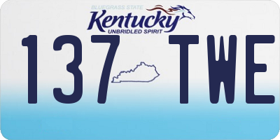 KY license plate 137TWE