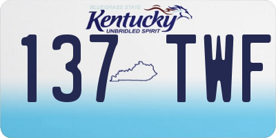 KY license plate 137TWF