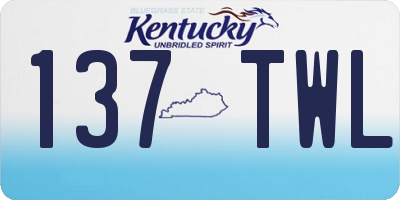KY license plate 137TWL