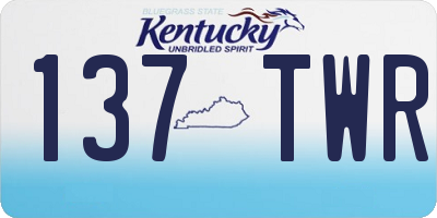 KY license plate 137TWR